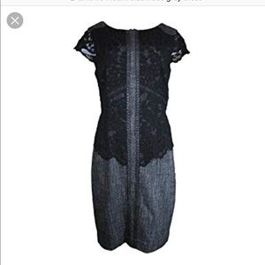 Antonio Melanie black lace detail sheath dress